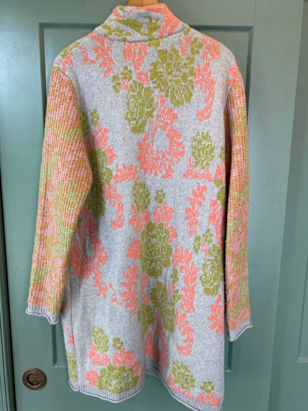Sundance Multicolor Sweater Coat with Floral Pattern - Picture 6 of 6